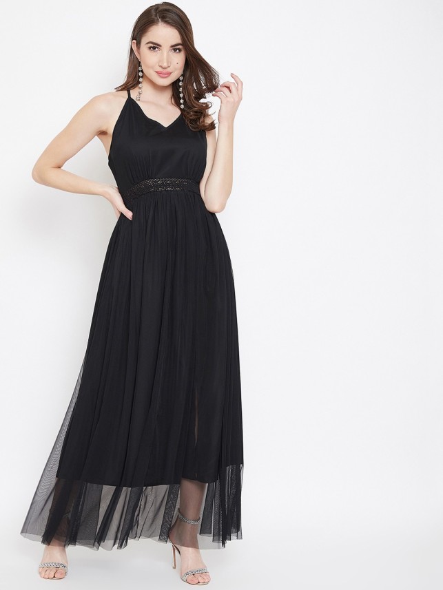 Berrylush Women Maxi Black Dress - Buy ...